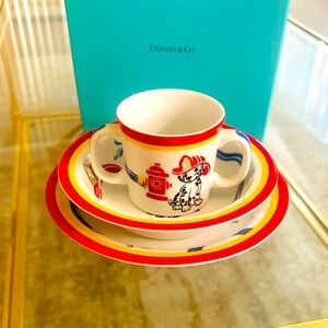 Authentic Vintage Tiffany & Co Baby bowl and sippy cup set Box not included